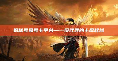 揭秘号易号卡平台—一级代理的丰厚权益