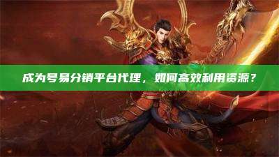成为号易分销平台代理,如何高效利用资源?