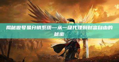 揭秘做号易分销系统—从一级代理到财富自由的秘密
