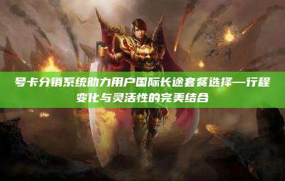号卡分销系统助力用户国际长途套餐选择—行程变化与灵活性的完美结合