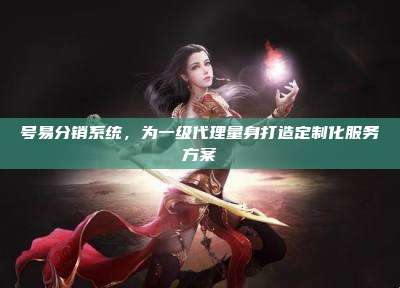 号易分销系统，为一级代理量身打造定制化服务方案