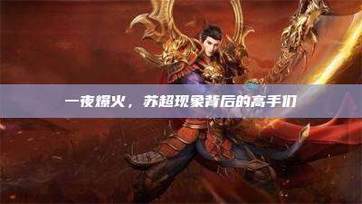 一夜爆火，苏超现象背后的高手们