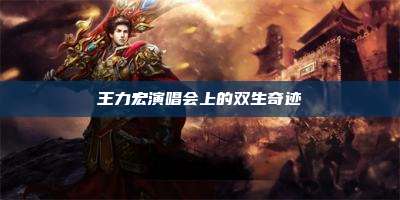王力宏演唱会上的双生奇迹