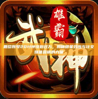 鹿晗账号20分钟涨粉过万，揭秘明星效应与社交媒体营销的力量