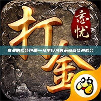 肖战的独特视角—从中控台直击孙燕姿演唱会