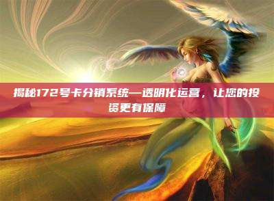 揭秘172号卡分销系统—透明化运营,让您的投资更有保障