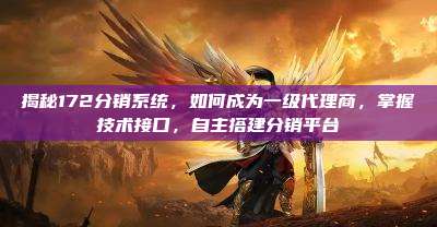 揭秘172分销系统,如何成为一级代理商,掌握技术接口,自主搭建分销平台
