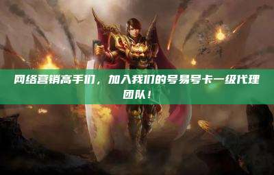 网络营销高手们,加入我们的号易号卡一级代理团队!