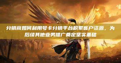 分销商如何利用号卡分销平台积累客户资源,为后续其他业务推广奠定坚实基础
