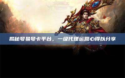 揭秘号易号卡平台，一级代理运营心得以分享