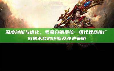 深度剖析与优化,号易分销系统一级代理商推广效果不佳的诊断及改进策略