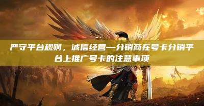 严守平台规则,诚信经营—分销商在号卡分销平台上推广号卡的注意事项